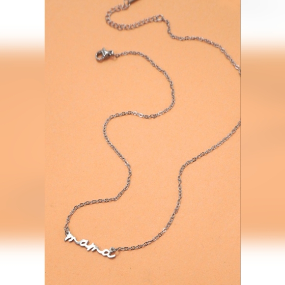 🤱 18k Gold Plated (silver tone) Non Tarnish Mama Necklace - Picture 2 of 2